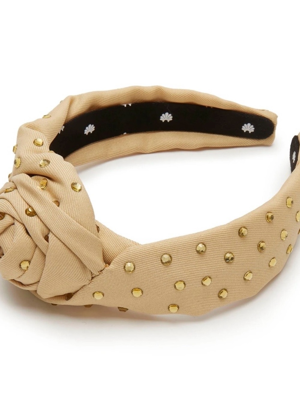 Lele Sadoughi Rosette Knot Headband with Crystal Studs